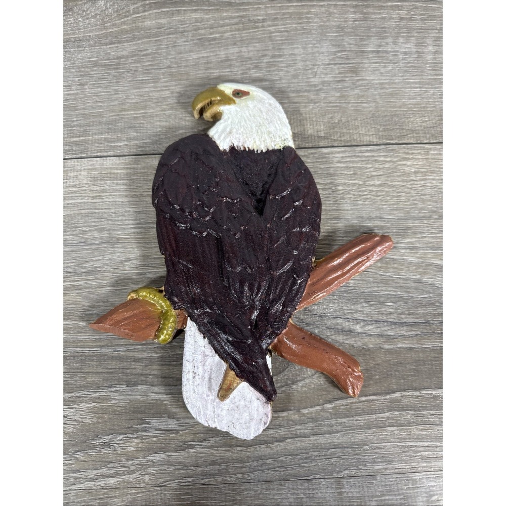 American Bald Eagle Wooden Wall Hanging Plaque Wreath HandMade 9" Rustic July 4
